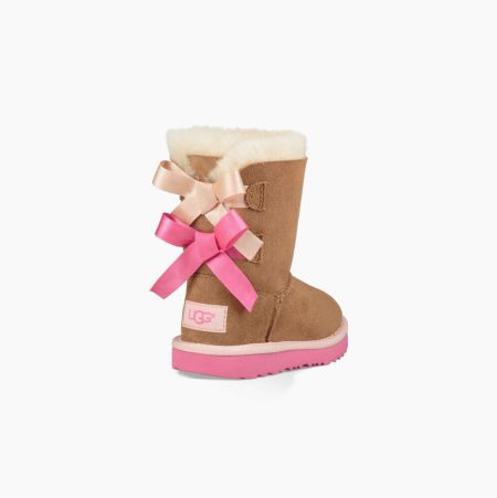 UGG Bailey Bow II Pink Brown Boots for Kids (IBDR70531)